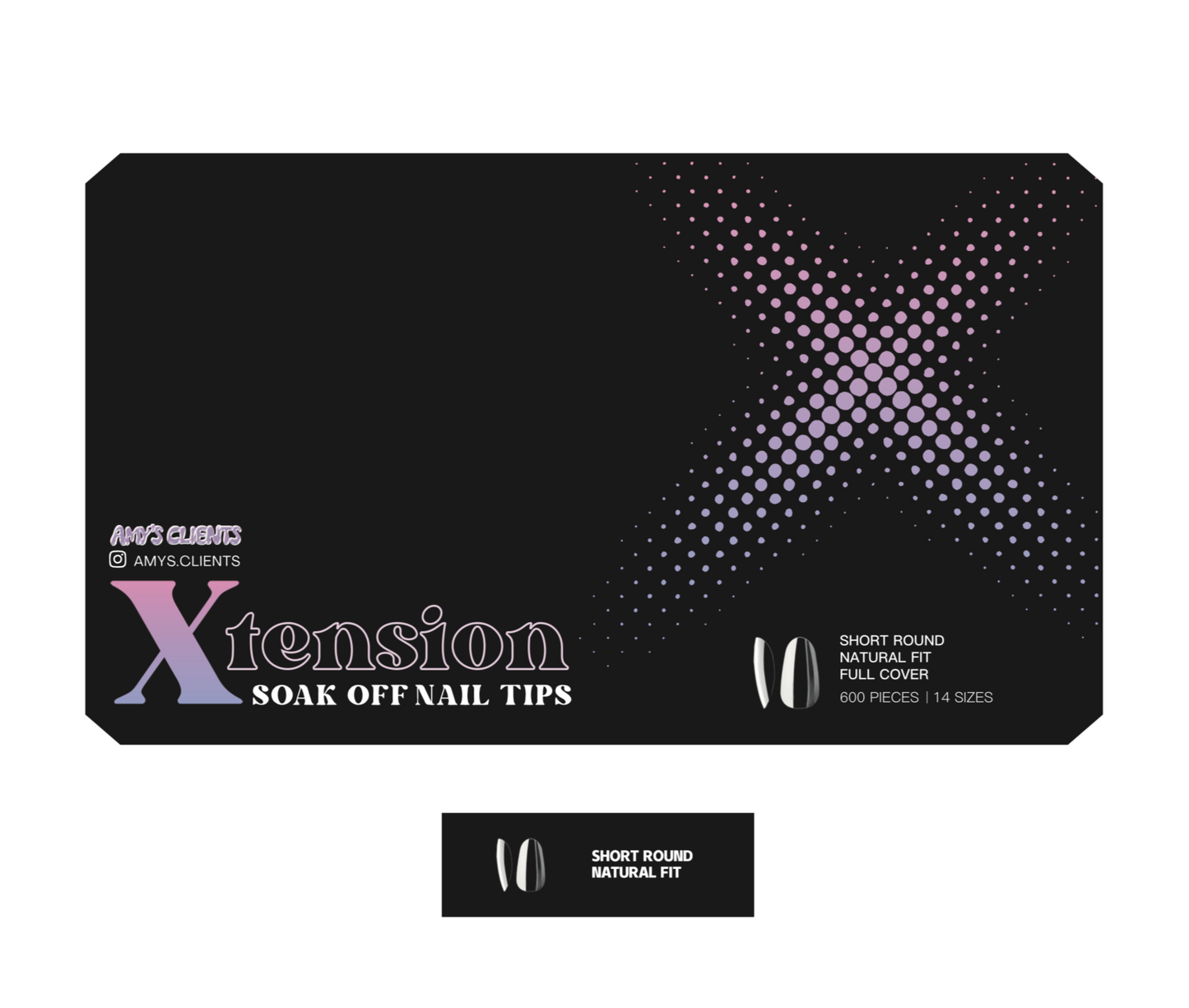 Round Xtension Full Cover Nail Tips