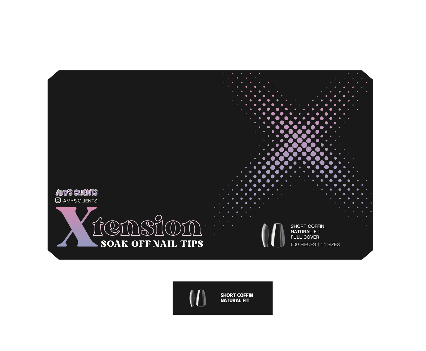 Coffin Xtension Full Cover Nail Tips