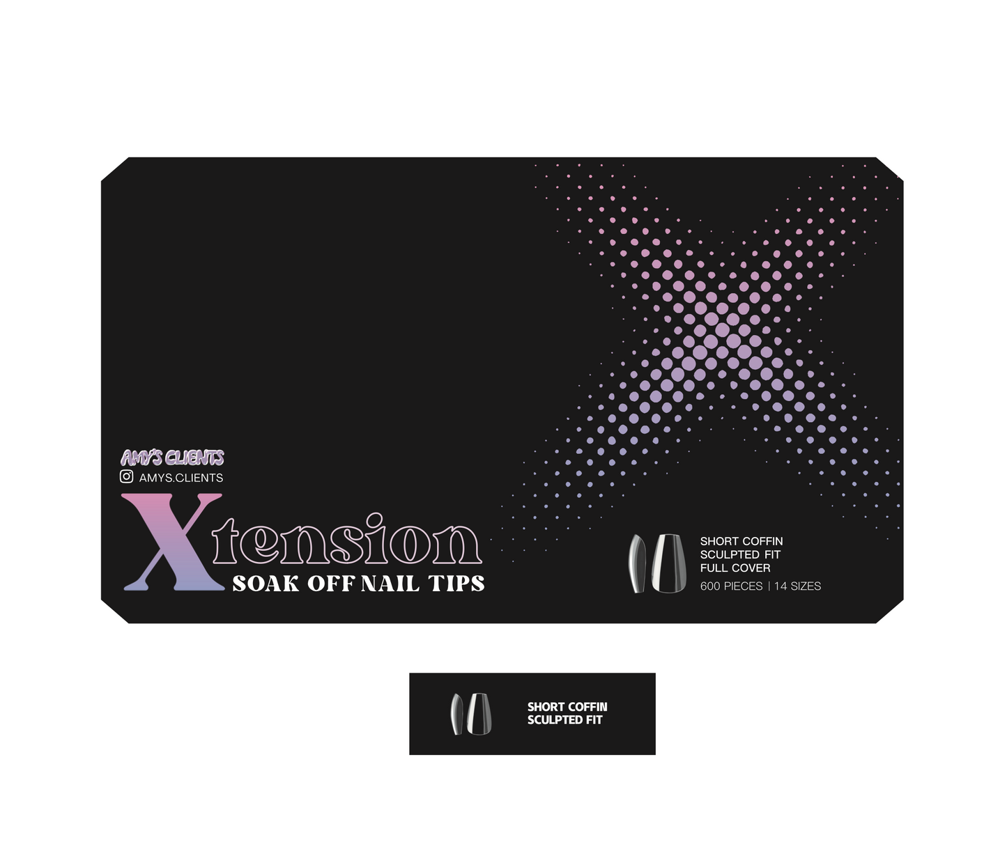 Coffin Xtension Full Cover Nail Tips