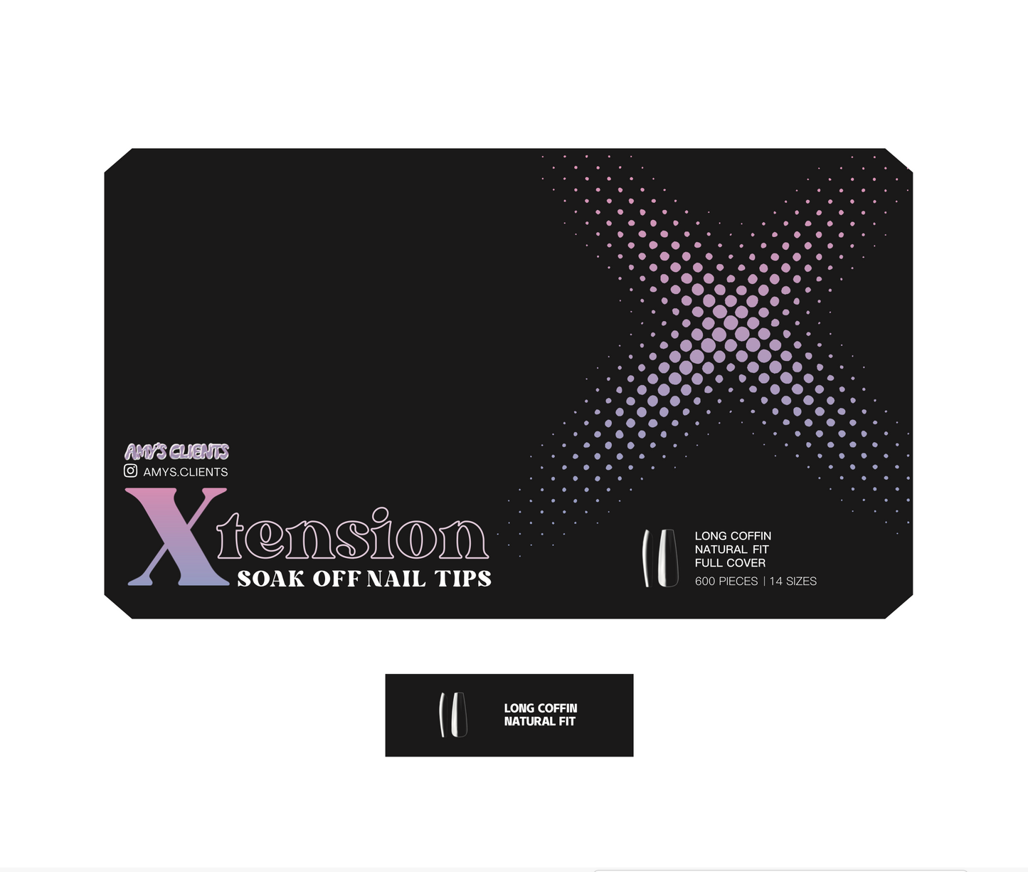 Coffin Xtension Full Cover Nail Tips