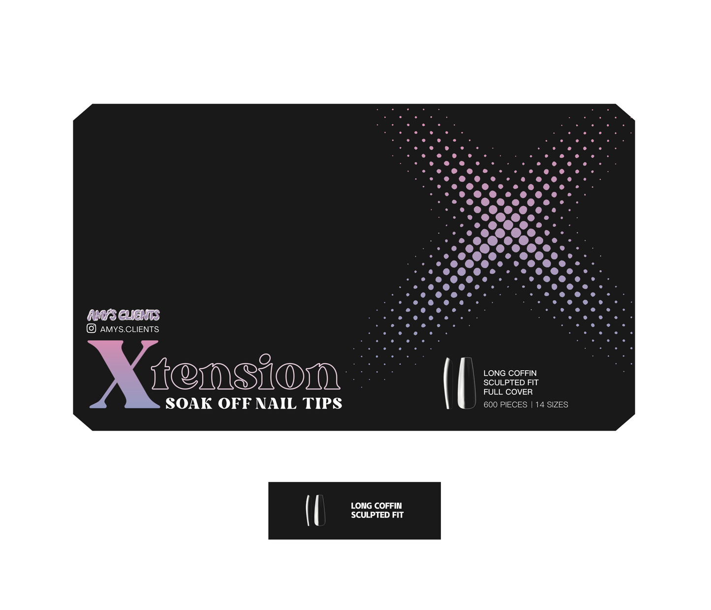 Coffin Xtension Full Cover Nail Tips