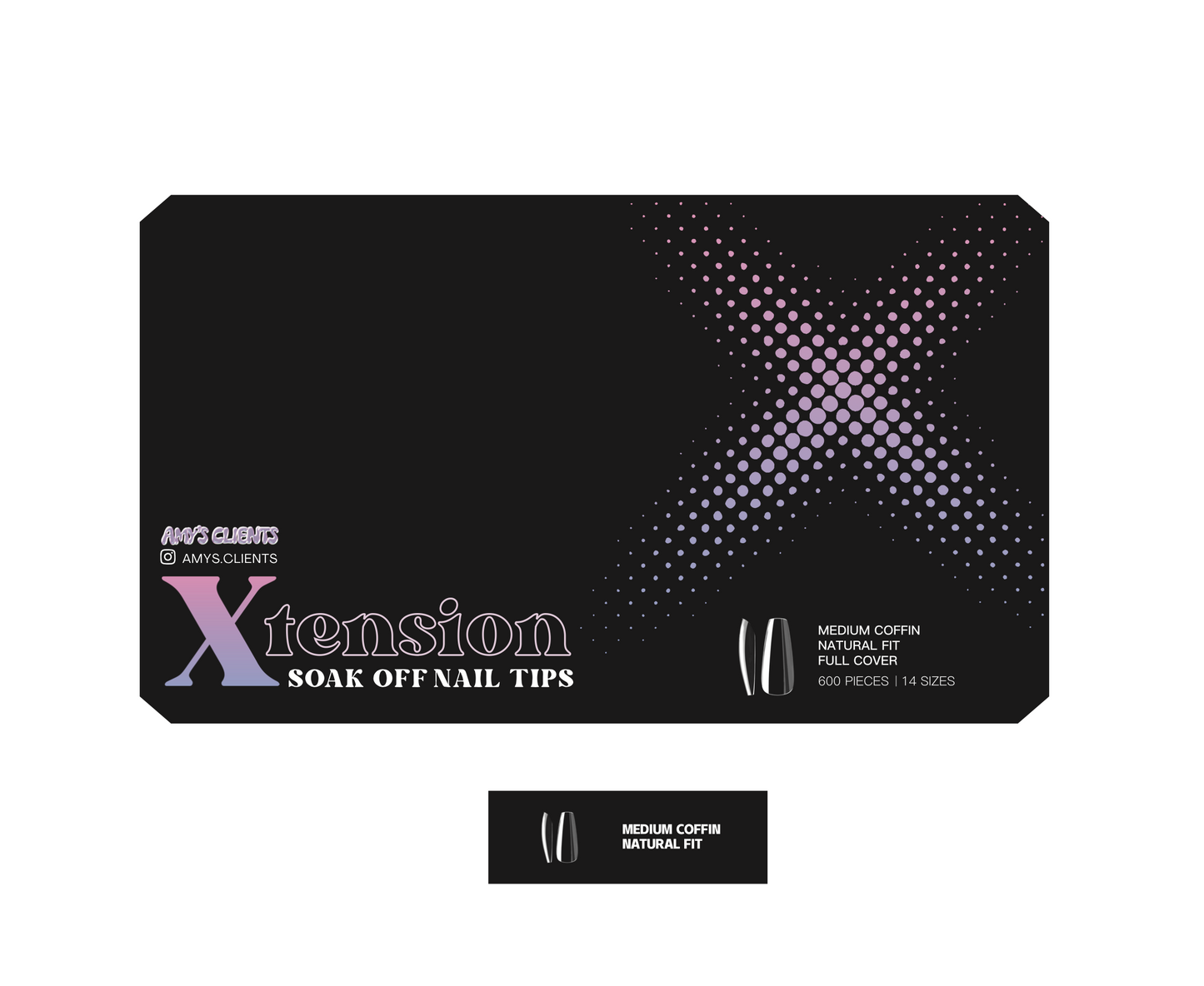 Coffin Xtension Full Cover Nail Tips