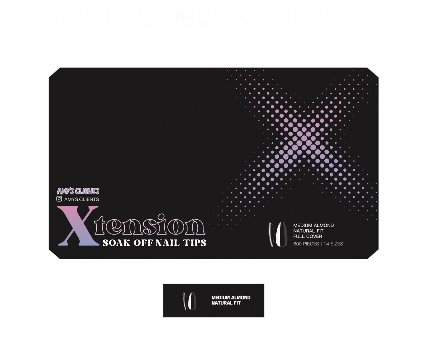 Almond Xtension Full Cover Nail Tips